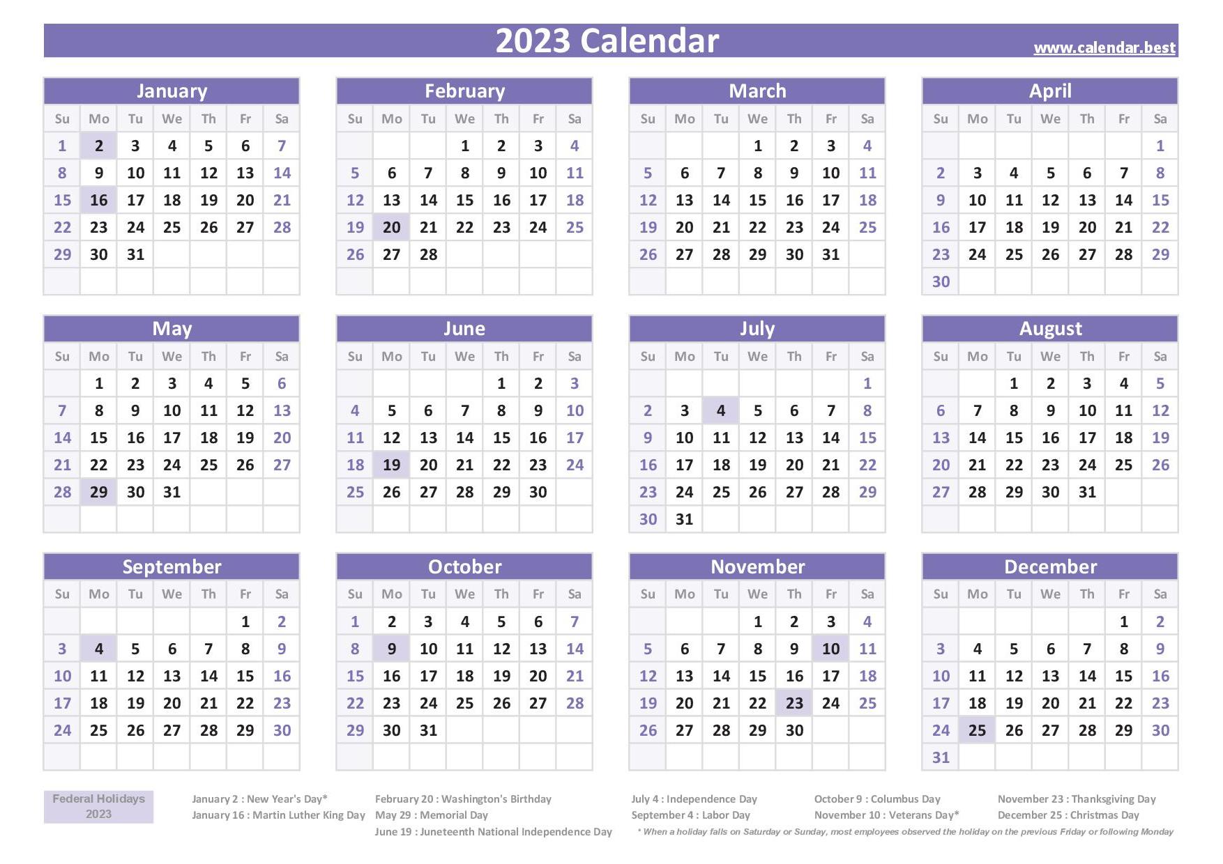 2023 Calendar Week Numbers - Printable Calendar 2023