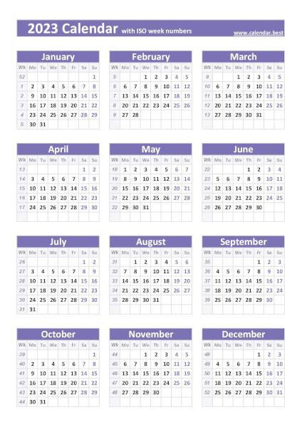 Iso Calendar Weeks 2023 - 2023 Printable Calendar
