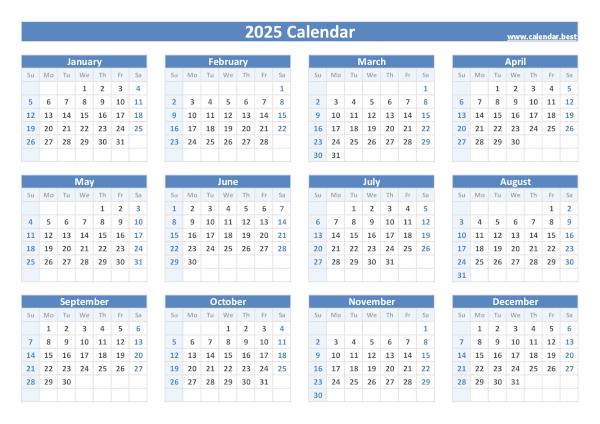 2025 calendar.